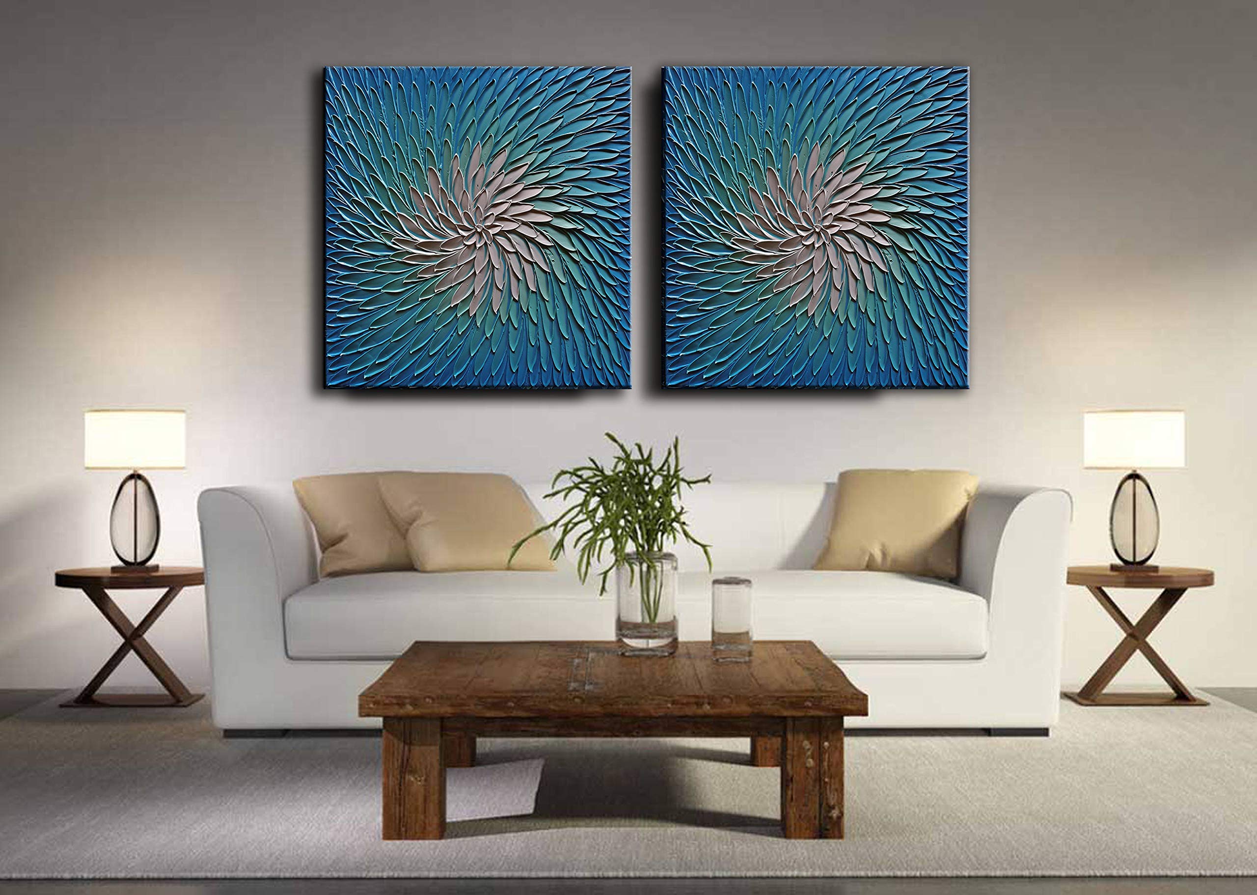 Amazon.co.jp: YaSheng Art - 76.2x76.2 cm ウォールアート 抽象的